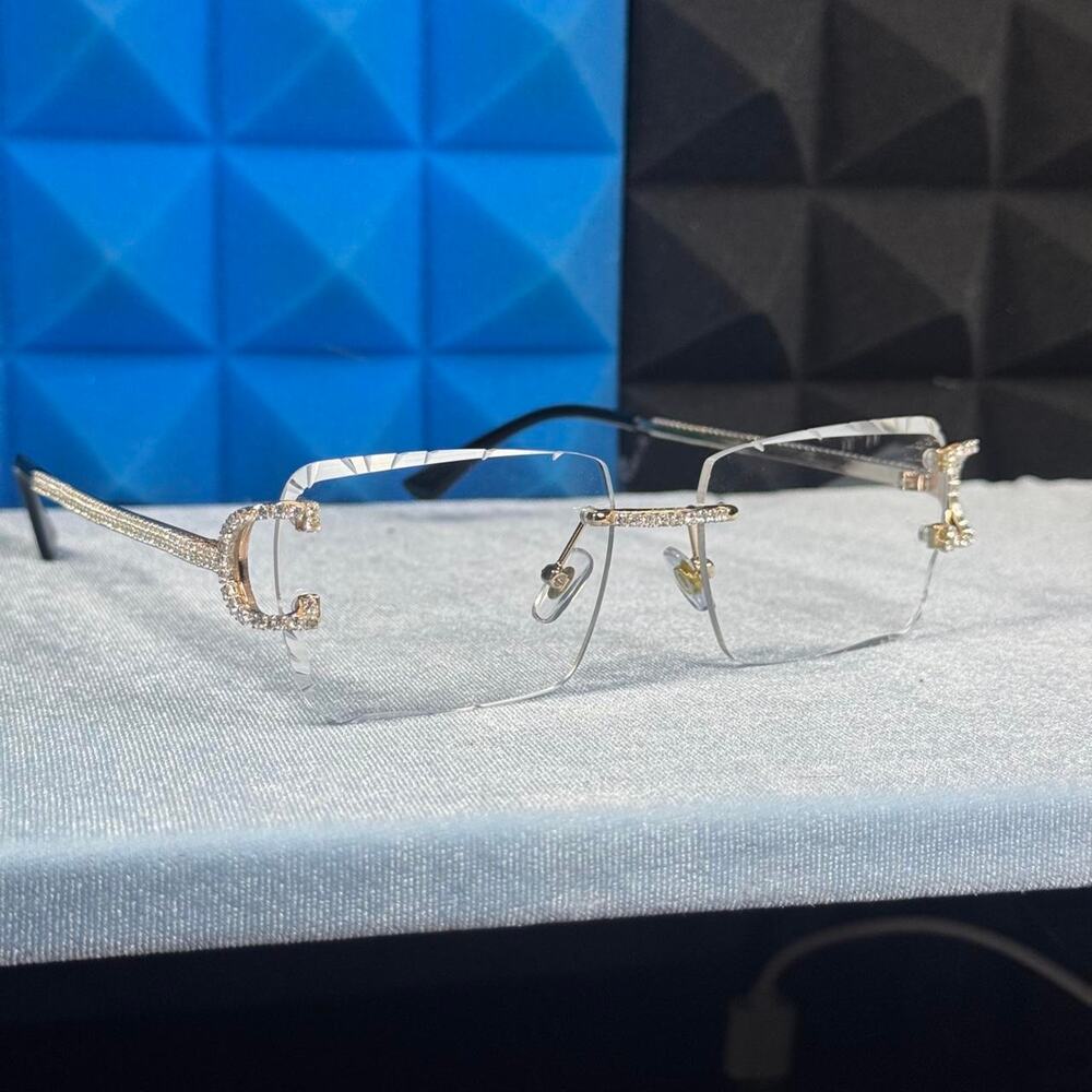 Designer style glasses iced out